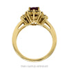 Front-facing view of the oval ruby double diamond halo ring in 14k yellow gold - Thumbnail 3