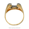 Front-facing view of the .23cttw diamond horseshoe ring in 14k yellow gold - Thumbnail 3