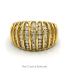 1.5cttw Channel Set Diamond Cluster Dome Ring in 10k Yellow Gold - Thumbnail 1