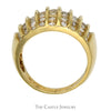 1.5cttw Channel Set Diamond Cluster Dome Ring in 10k Yellow Gold - Thumbnail 2