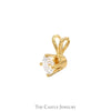 1/4ct Round Diamond Solitaire Pendant in 10k Yellow Gold Split Bail - Thumbnail 3