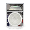 2026 American Silver Eagle ANACS MS70 label #49304 — reverse, Damstra eagle, with ANACS authentication hologram and cert 0502505010149304 - Thumbnail 2