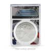 2026 American Silver Eagle ANACS MS70 label #49316 — reverse, Damstra eagle, with ANACS authentication hologram and cert 0502505010149316 - Thumbnail 2