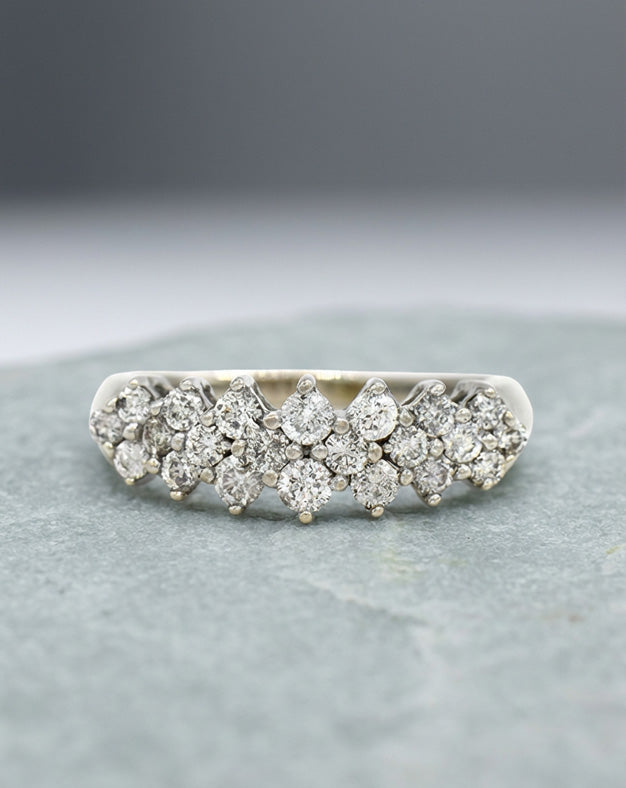 3/4cttw Round Diamond Cluster Band in 10k White Gold — lifestyle photography