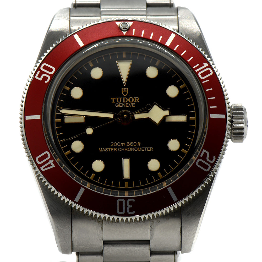 TUDOR Black Bay 41mm Luxury Watch M7941A1A0RU with Red Bezel & Box and Extras