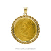 1993 1/2oz .999 gold Panda coin pendant in 14k yellow gold rope bezel — panda side - Thumbnail 1