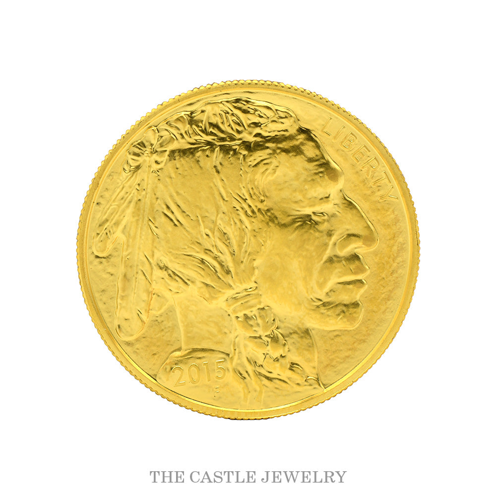 2015 American Gold Buffalo 1 oz Coin - .9999 Fine 24K Pure Gold - Indian Head Buffalo Nickel Design - US Mint Bullion