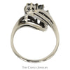 3/4cttw Z Shaped Diamond Cluster Ring in 14k White Gold Bypass Setting - Thumbnail 2