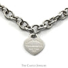 Tiffany & Co. Designer 16 inch Cable Chain with Dangling Heart Charm in Sterling Silver Includes Extras - Thumbnail 3