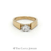 Round Brilliant Cut Diamond Solitaire Engagement Ring in Cathedral Mounting - Thumbnail 1