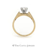 Round Brilliant Cut Diamond Solitaire Engagement Ring in Cathedral Mounting - Thumbnail 2