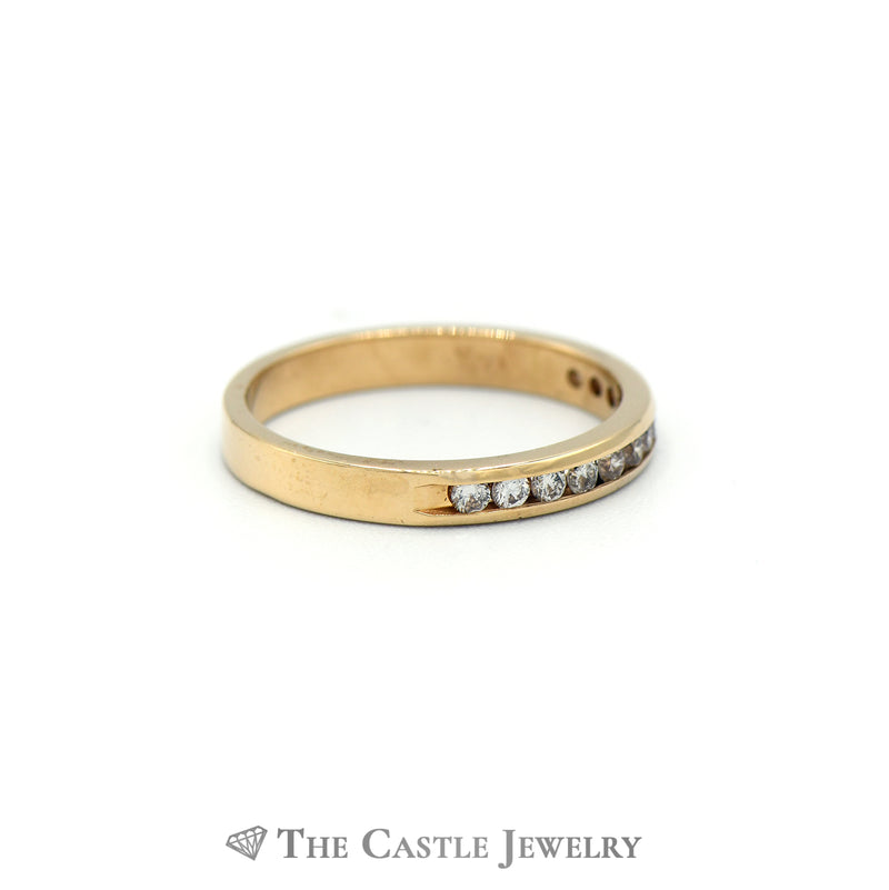 Channel Set Round Brilliant Cut .30cttw Diamond Wedding Band in 14K Yellow Gold