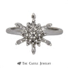 Diamond Cluster in Snowflake Design Crafted in 14k White Gold - Thumbnail 1
