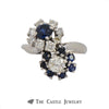 Infinity Diamond and Sapphire Ring in 14K White Gold - Thumbnail 1