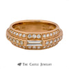 3 Row Baguette & Round Diamond Band in 18k Rose Gold - Thumbnail 1