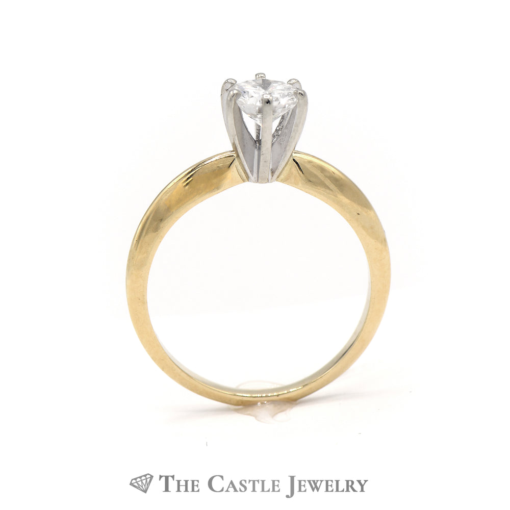 Beautiful .75ct Round Brilliant Cut Diamond Engagement Ring in 14K Yellow Gold