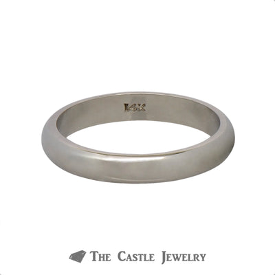 14k White Gold 3mm Polished Wedding Band