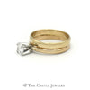 Round Brilliant Cut Diamond Solitaire w/ Soldered 3mm Wedding Band in 14K Gold - Thumbnail 3