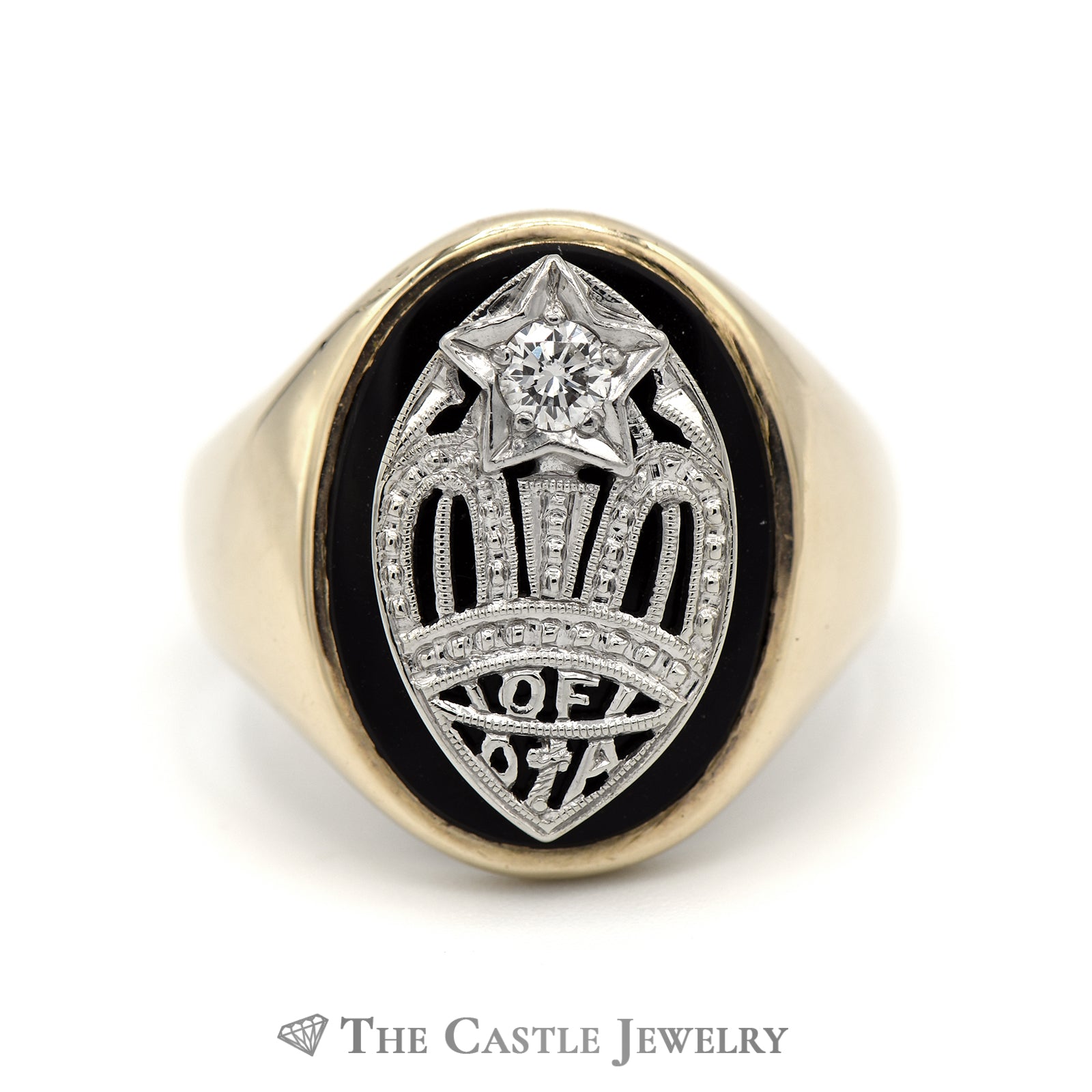 Finest 9 carat White Gold 10pt Diamond Masonic Ring AT/9R555 : Amazon.co.uk