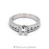 1cttw Diamond Engagement Ring with .60 Carat Round Brilliant Cut Center in Platinum - Thumbnail 1