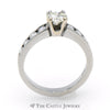 1cttw Diamond Engagement Ring with .60 Carat Round Brilliant Cut Center in Platinum - Thumbnail 2