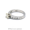 1cttw Diamond Engagement Ring with .60 Carat Round Brilliant Cut Center in Platinum - Thumbnail 3