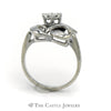 Fancy Swirl .30ct Round Diamond Ring In 14K White Gold - Thumbnail 2