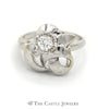 Fancy Swirl .30ct Round Diamond Ring In 14K White Gold - Thumbnail 1