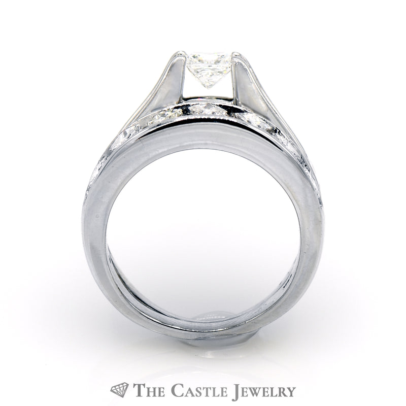 2.25cttw Princess Cut Diamond Bridal Set in 14k White Gold