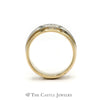 Men's Ridged Tension Set Round Diamond Band in 14K Yellow Gold - Thumbnail 2
