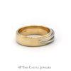 Men's Ridged Tension Set Round Diamond Band in 14K Yellow Gold - Thumbnail 3