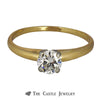 Low Profile Round Diamond Engagement Ring .55ct SI1/H in 14K Gold - Thumbnail 1