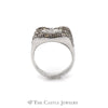 Concave Design Cluster Ring 3.50cttw Pave Set Round White & Champagne Diamonds - Thumbnail 2