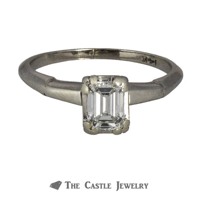 Emerald Cut .50ct VS2 G/H Diamond Engagement Ring in 14K White Gold