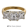 Square Cluster Engagement Ring 1cttw in 14K Yellow Gold - Thumbnail 1