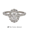 Double Diamond Halo Ever Us Engagement Ring with Diamond Accents in 14k White Gold - Thumbnail 1