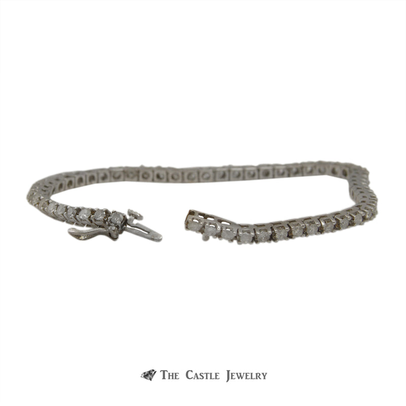 Prong Set 3cttw Diamond Tennis Bracelet in 14K White Gold