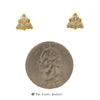 Trillion Shaped .60cttw Triple Round Diamond Studs 22k Yellow Gold - Thumbnail 3