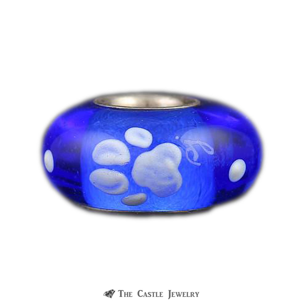 Collegiate University of Kentucky Blue Fenton Art Glass Bead Go Cats