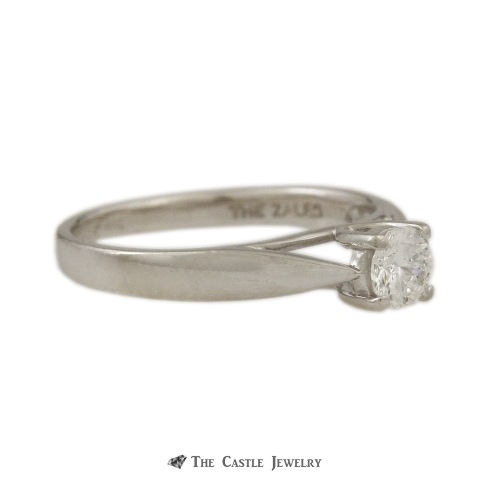 Octillion Cut 1/3ct SI1/F Diamond Engagement Ring in Platinum Mounting