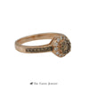 Le Vian Round Chocolate Diamond Ring w/ Round Brilliant Cut White Diamond Halo in 14k Rose Gold - Thumbnail 3
