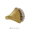 Domed Marquise Shaped .65cttw 5 Round Diamond Ring 18k Yellow Gold - Thumbnail 3