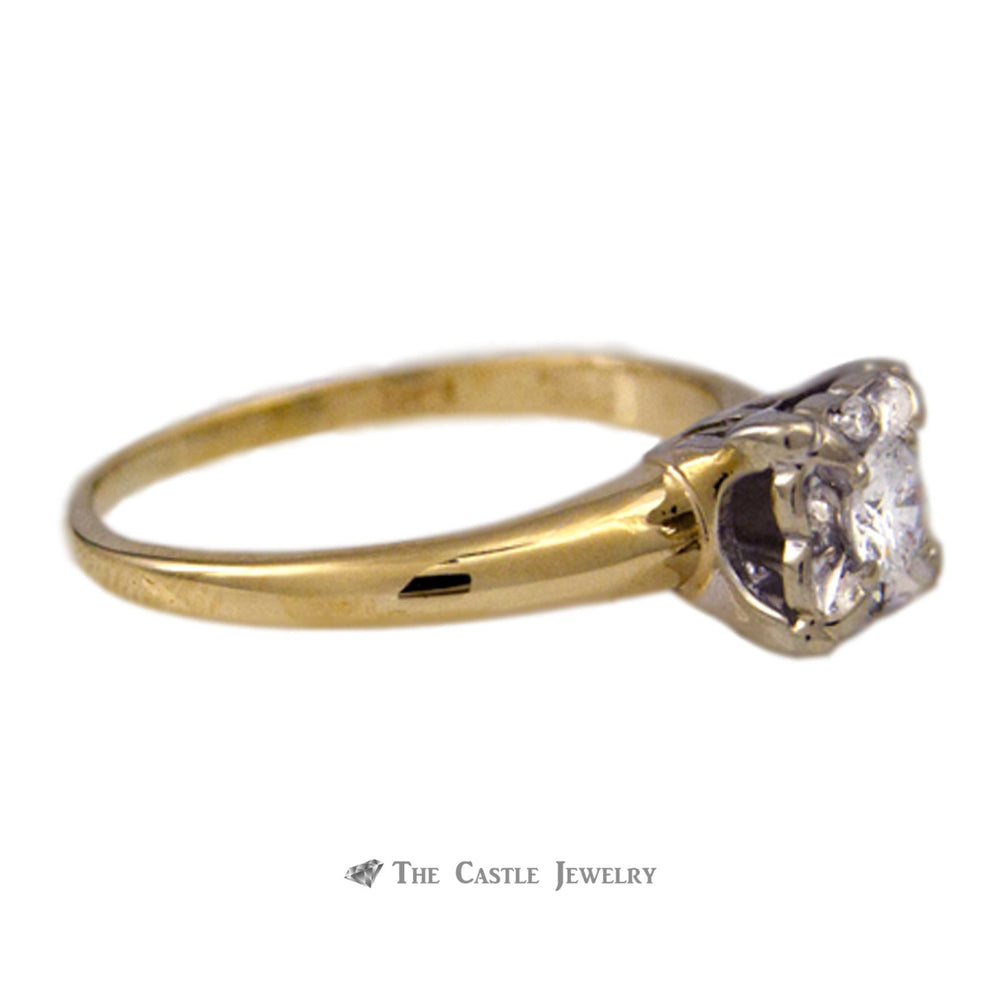 Square Illusion .25cttw. Round Diamond Cluster Ring in 14K Gold