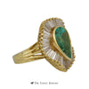 Pear Shaped 6.50ct Emerald Ring with Wavy 5.50cttw Baguette Halo - Thumbnail 3