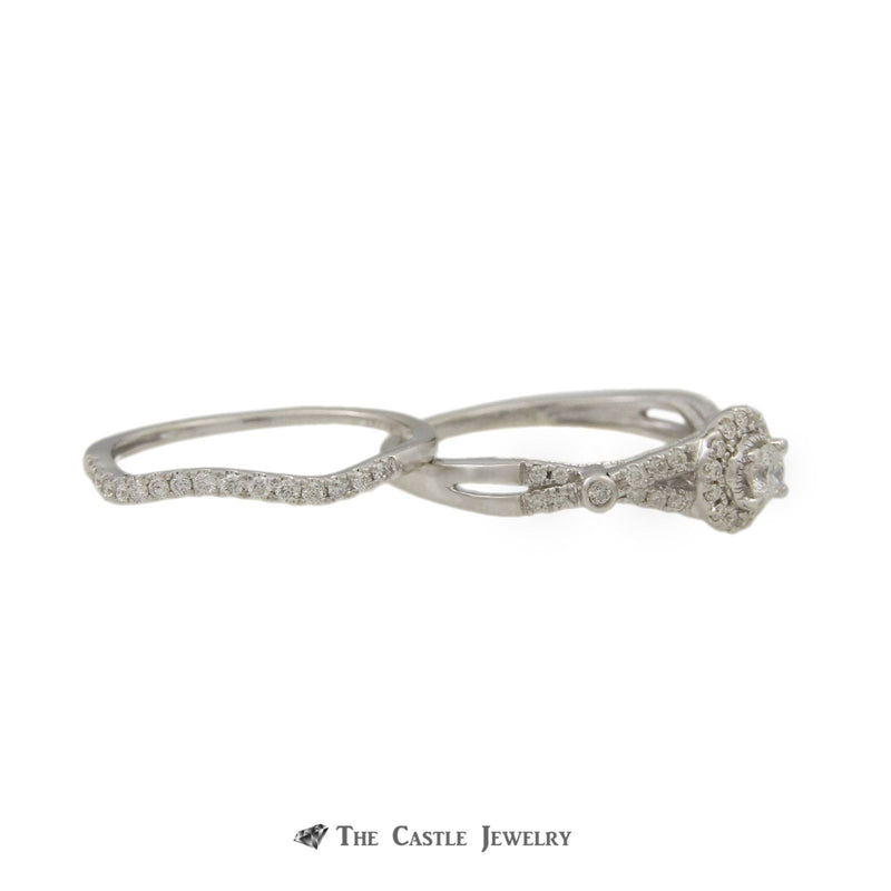 Round Diamond Bridal Set .65cttw 14K White Gold