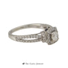 Vera Wang 1cttw Engagement Ring Round Cut Center with Diamond Halo 14K White Gold - Thumbnail 3