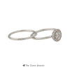 Bridal Set Round Bezel Set Diamond Center Round Diamond Halo 14K White Gold - Thumbnail 3