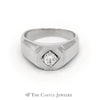 Men’s ½ carat Round Diamond Solitaire Ring in 14K White Gold - Thumbnail 1
