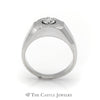 Men’s ½ carat Round Diamond Solitaire Ring in 14K White Gold - Thumbnail 2