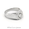 Men’s ½ carat Round Diamond Solitaire Ring in 14K White Gold - Thumbnail 3